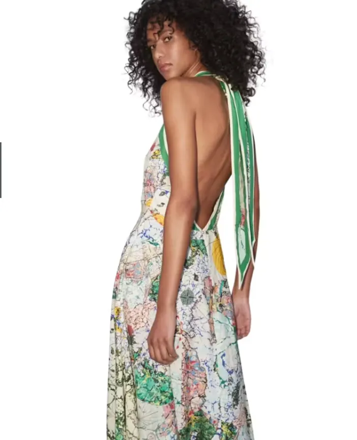 ワンピース　ALEMAIS  サイズ10 Alemais Odyssey Map Halter Dress Green Size 10